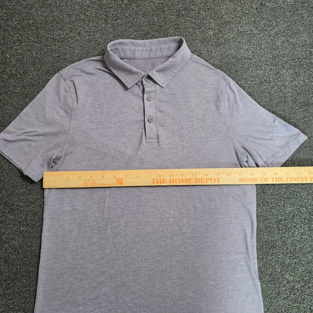 Lululemon Evolution Polo Shirt Heathered Purple Mens Small Short Sleeve Golf Top